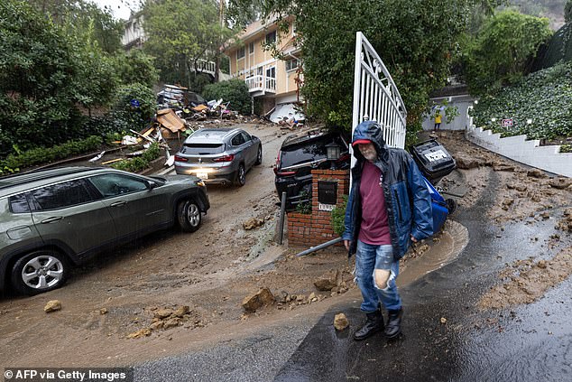 Hydrologist Qian Ciao predicts that as temperatures rise, more intense atmospheric rivers will form in the coming years (Photo: Studio City storm damage)