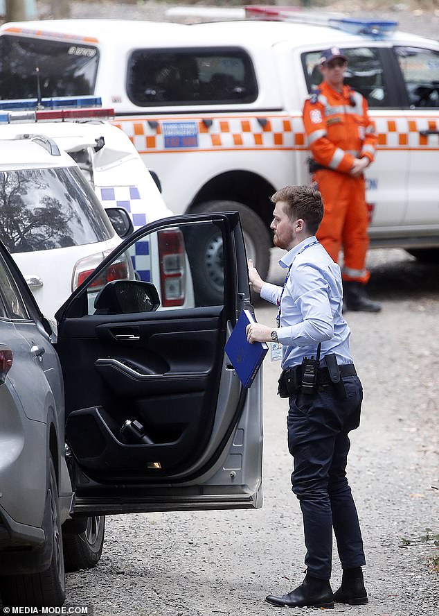 About 12:30 p.m., a search crew found a piece of possible evidence near a plastic tree guard along a hiking trail in Woowookarung Regional Park before reporters were turned away from the scene.