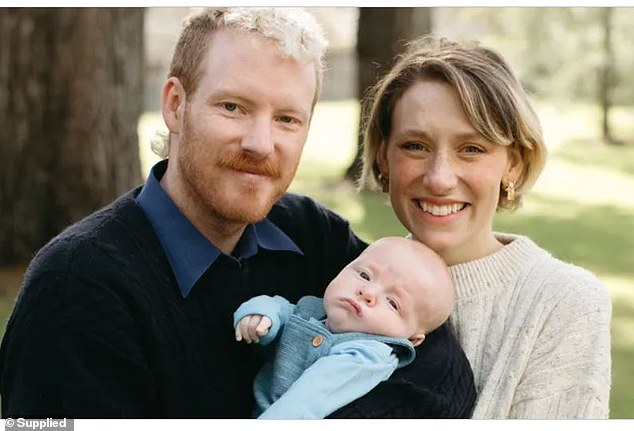 Mrs Ainsworth (pictured with husband Mitch Barrett and nine-year-old Saf) says she is preparing birthday gifts and letters for her son until the age of 21