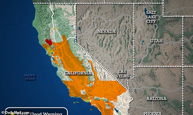 Flood warnings are in effect for most parts of Southern California, the weather service warned people to remain on high alert as swollen and fast-moving creeks and rivers increase the risk of drowning and stranded vehicles