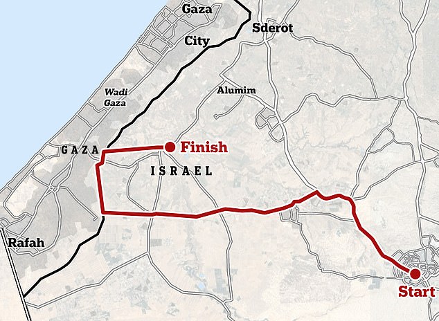 Ben Shimoni's route on October 7