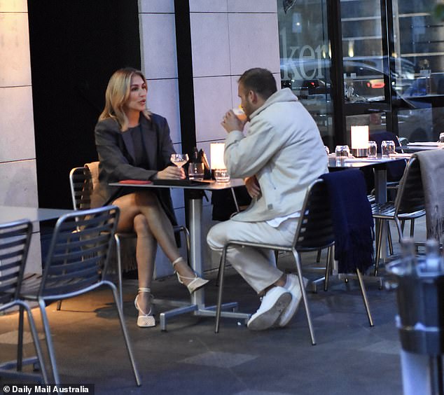 The couple was seen having a serious conversation before ordering