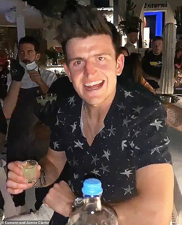 Footballer Harry Maguire (pictured on holiday in Mykonos)