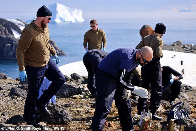 The Navy had previously tried to remove waste from the island in 2017, but so much was stuck in the ice that they had to return seven years later