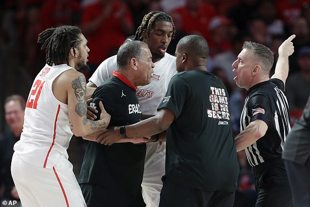 Sampson had to be restrained and led off the field by his players and assistant coaches.