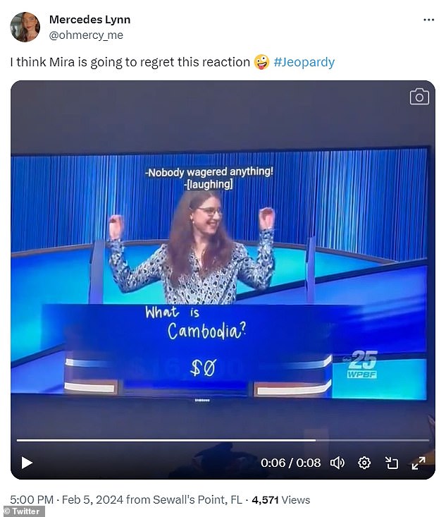 1707346480 210 Jeopardy contestant Mira Hayward leaves viewers in stitches after accidentally