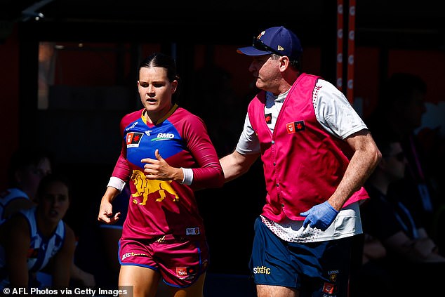 Sophie Conway (pictured) finished the match without undergoing a full concussion check