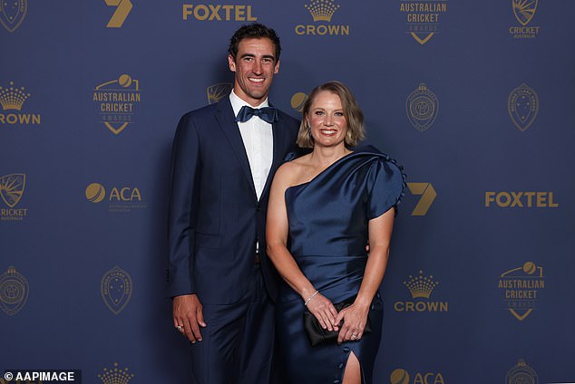 The couple (pictured at the 2020 Cricket Australia Awards) married in 2016