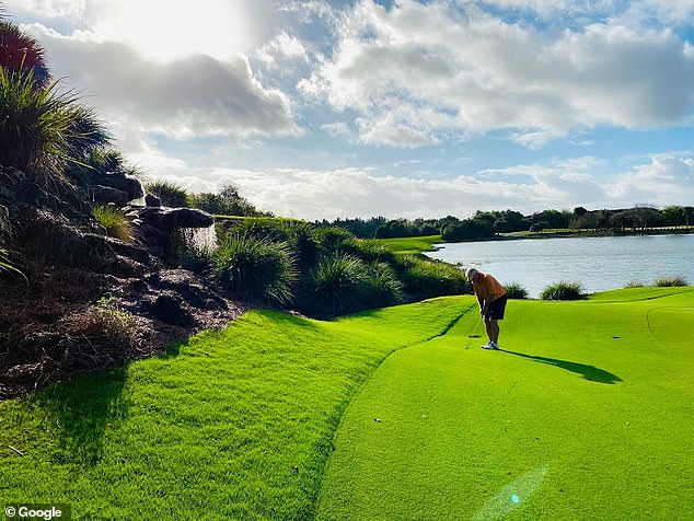 The lush grounds of Emerald Dunes Country Club, located in West Palm Beach, Florida