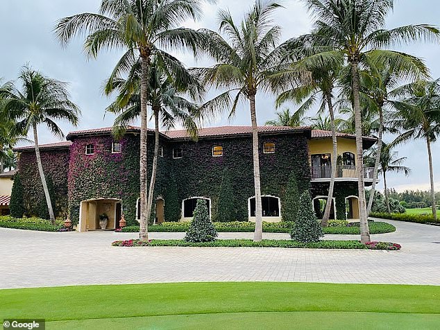 The West Palm Beach golf club, surrounded by majestic palm trees