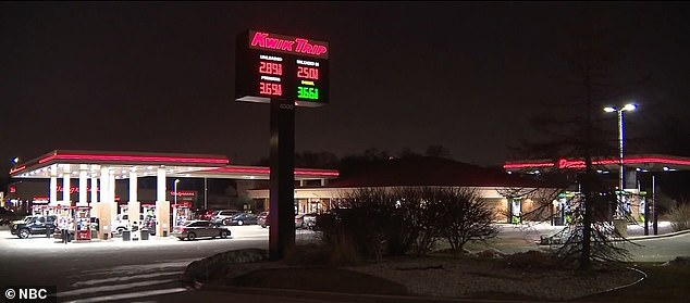 But a thief jumped into his SUV as he left to grab a rag and sped away with the vehicle with his two children in the back.  Pictured: Kwik Trip in Oak Creek