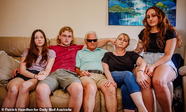 Vyleen White's blind husband Victor (centre) slammed Queensland Premier Steven Miles' approach to youth crime, labeling him a 'jellyfish'