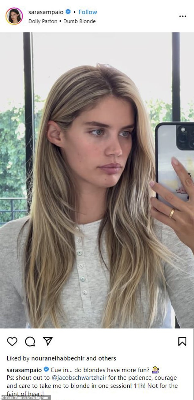 When Sampaio shared a first look at her blonde locks, she asked the question, 