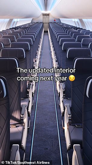 'Introducing our updated cabin design and new seats!  You can see this interior on new aircraft deliveries from next year'