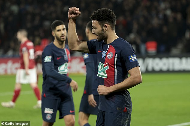 After sending off Goncalo Ramos, Brassier got a third in extra time to seal the win for PSG