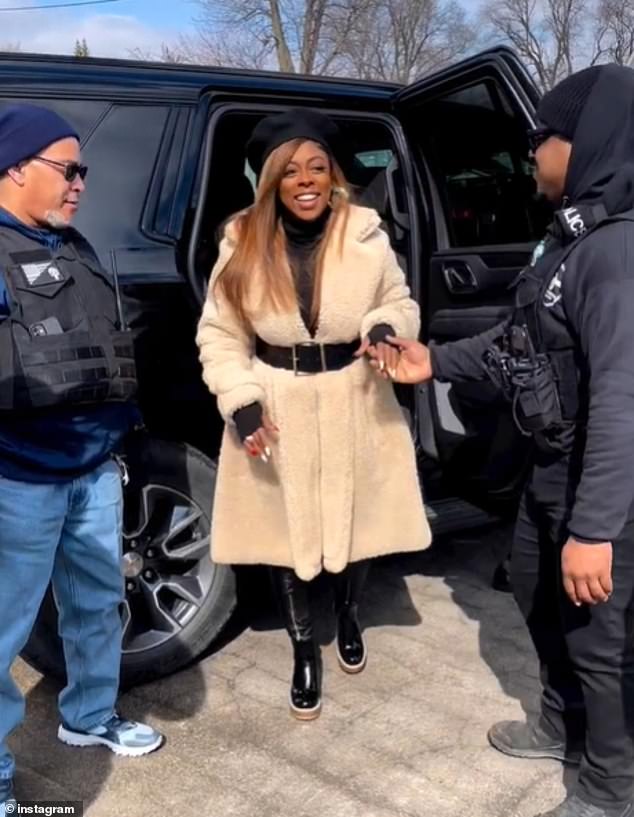 In the photo, Henyard steps out of a chauffeured SUV wearing one of her stylish outfits.  She has been criticized for spending taxpayer money on security, as well as professional hair and makeup artists