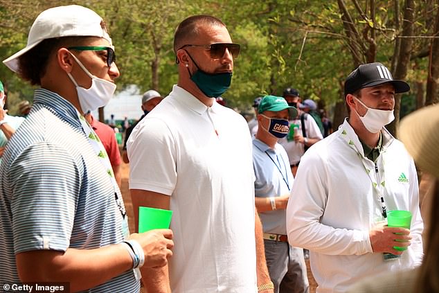 Chiefs stars Patrick Mahomes and Travis Kelce watched DJ during the 2021 Masters in Augusta