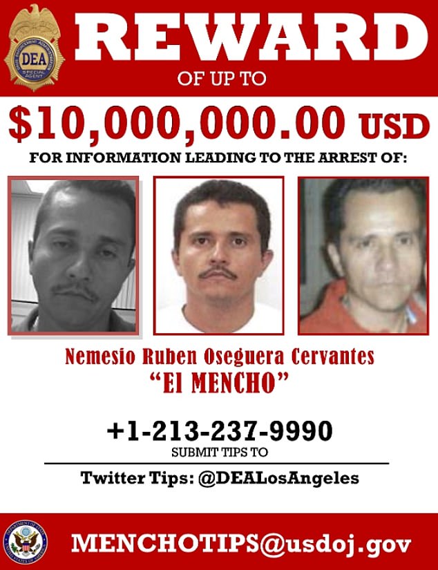 Nemesio 'El Mencho' Oseguera's Jalisco New Generation Cartel is seen by US authorities as one of the largest drug smugglers