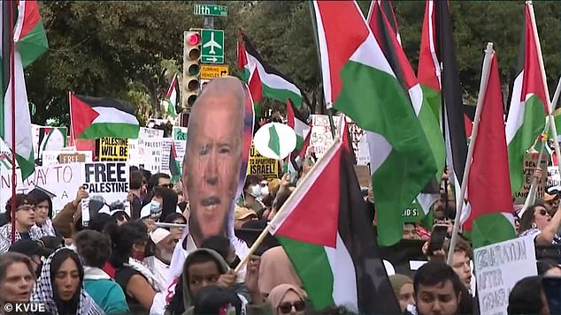 The pro-Palestinian protest Sunday in the Texas capital