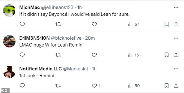 “If it didn't say Beyoncé, I would definitely have said Leah (Remini),” joked one perplexed X user