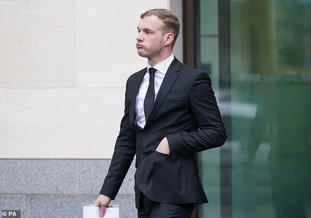 Supporter Jordan Chidley, 25, appeared at Westminster Magistrates Court on Thursday