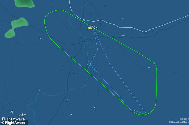 The Alaska plane returned to Portland Airport less than an hour after takeoff