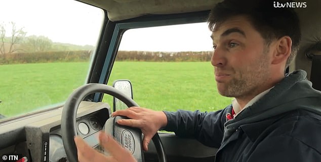 Farmer Ali Dawe (pictured) said the dog attacked across three fields and the woolly mammals' faces were destroyed when he found them