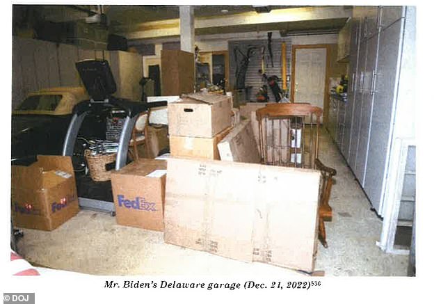 A view of Biden's garage where secret Afghan documents were found