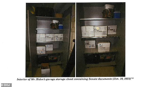 The messy inside of Biden's garage storage where Senate documents were discovered