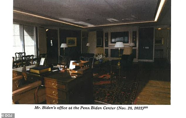 Biden's office at the Penn Biden Center in Washington