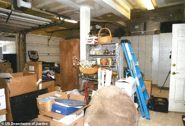 Department of Justice photos show boxes and boxes of files stored in unsafe locations, such as the garage of his home.