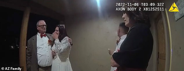 Bodycam footage from the night of the incident shows Tran, in her wedding dress, in tears as emergency services arrived to put an end to the event