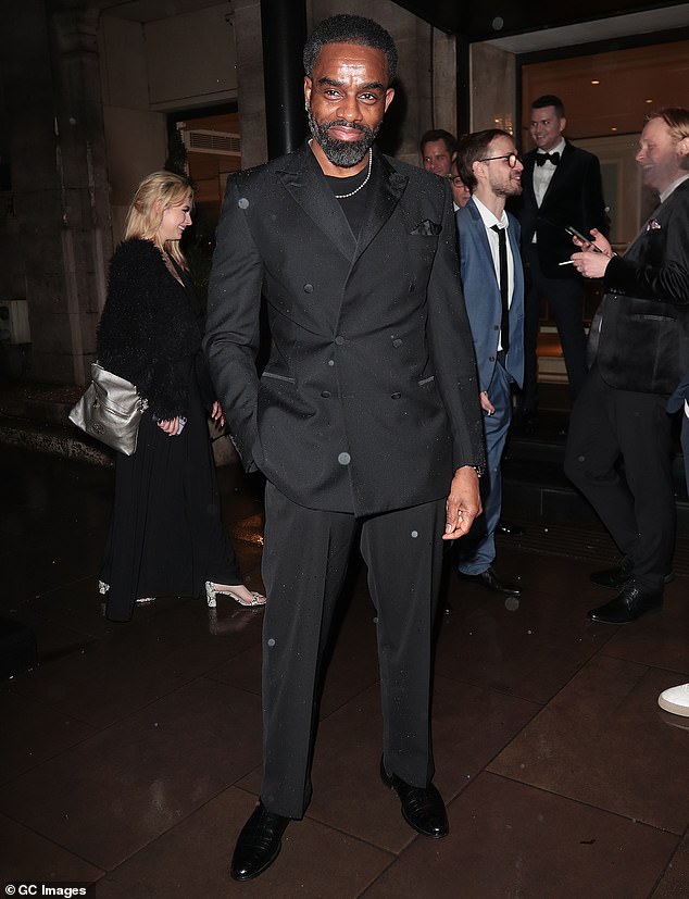 Actor Charles Venn, 50, who has appeared in EastEnders and Casualty, looked stunning in a dark gray double-breasted suit