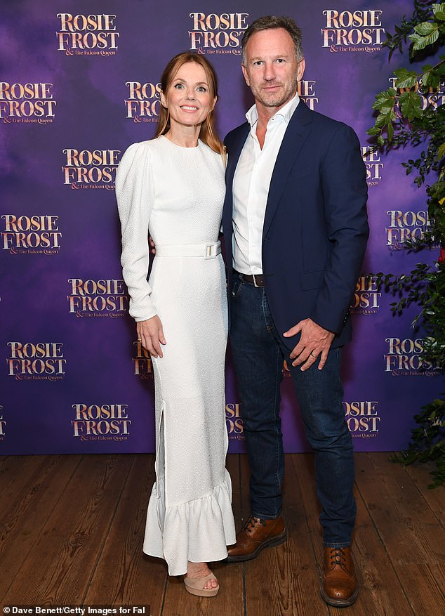 Christian Horner and his wife Geri Halliwell during a book launch at the Tower of London last October