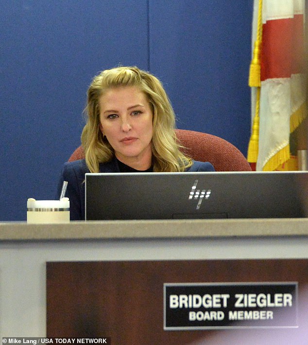 Bridget Ziegler faced hours of public criticism Tuesday night, with people calling for her to quit over the three-way scandal facing the Moms for Liberty woman and her husband Christian