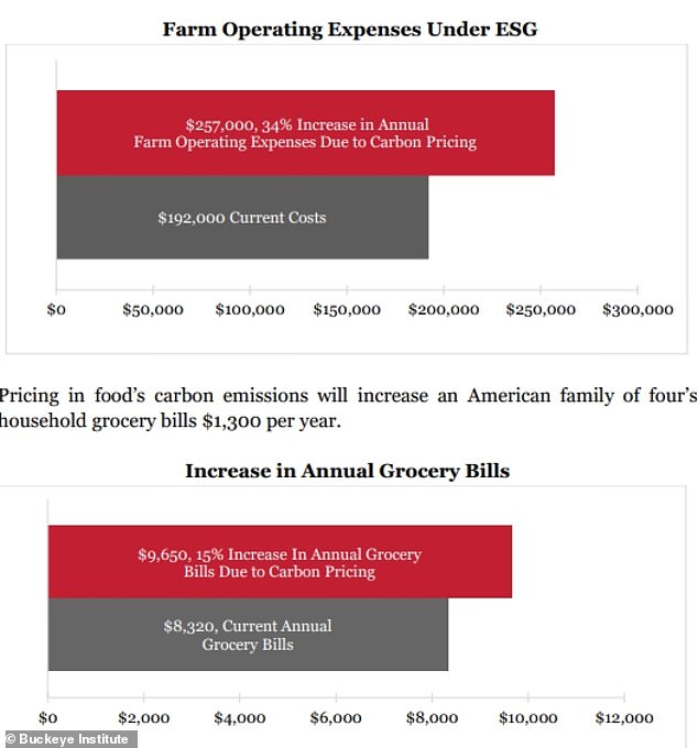 Costs for farmers will rise by 34 percent, meaning families will have to spend $1,300 more on groceries every year, report warns