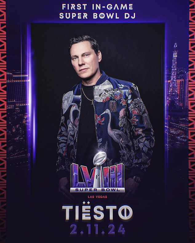 Tiësto, who was announced in January as the first-ever in-game DJ for the Super Bowl in Las Vegas on February 11, shared a statement on social media on Thursday