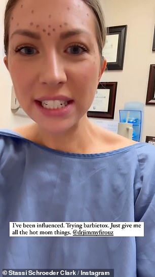 Just days earlier, she shared a video of herself in the doctor's office before performing the procedure.