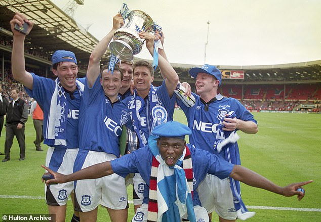 Stuart (right) helped Everton shock Man United 1-0 and set up Paul Rideout's winning goal