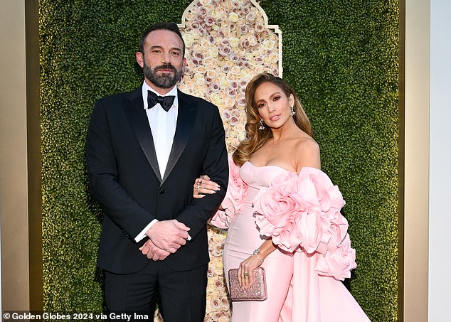 Affleck was scheduled to appear in the fight scene, but had to drop out at the last minute due to a previous filming commitment;  pictured last month with wife Jennifer Lopez