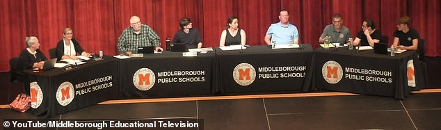 Morrison said he wanted to draw the school committee's attention to the issue.  The School Committee is pictured here at the April 13 meeting