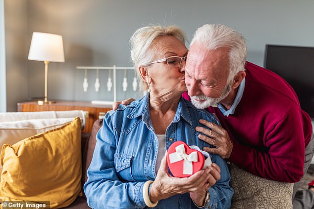 One in ten people over 65 will give or receive an ordinary gift or card this Valentine's Day