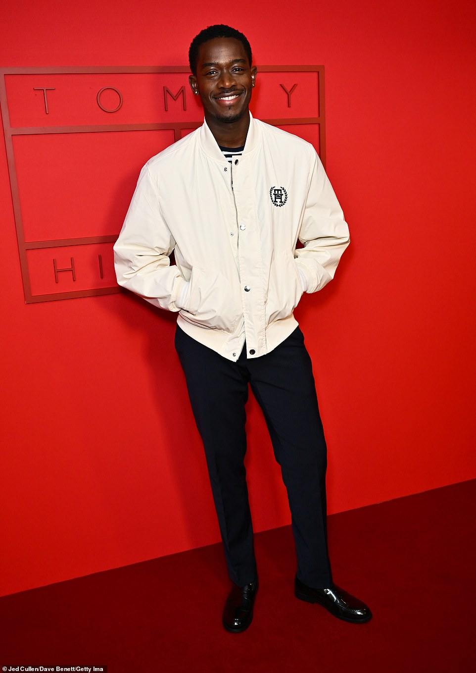 Damson Idris showed off his megawatt smile on the red carpet