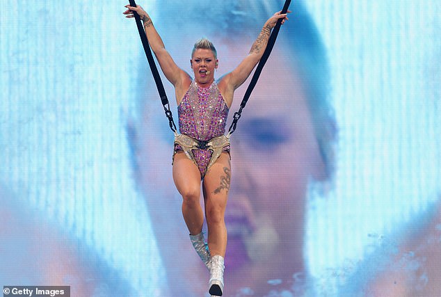 Earlier this week, Pink revealed her secret struggle to perform her death-defying stunts on stage, accusing insurance brokers of age discrimination for not allowing her to do so.