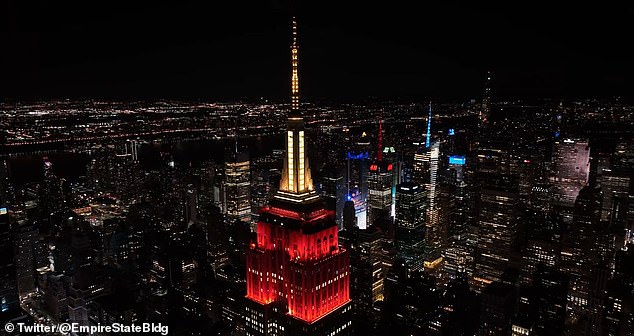 Just like last year, the building will be illuminated in the color of the winning team after the match