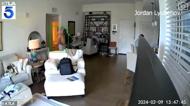 Jordan Lyubenov shared security camera footage showing the walls, windows and furniture in his Playa Vista home shaking