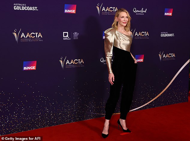 The Elizabeth star beamed as she walked the red carpet ahead of the awards ceremony where she is nominated for Best Lead Actress for The New Boy