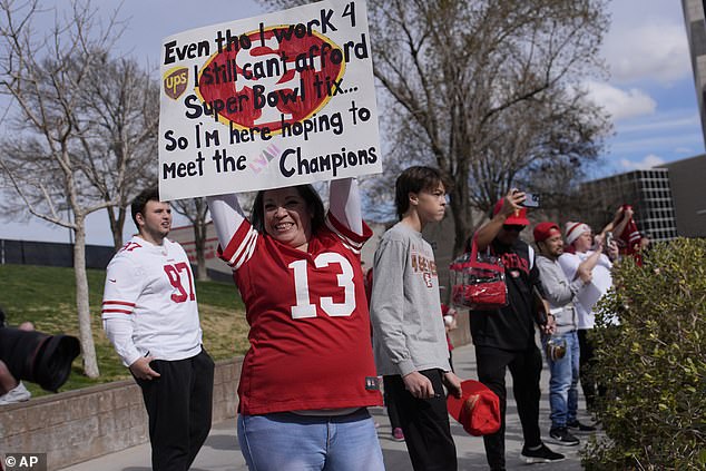 San Francisco fans gathered outside the training facility to support their players