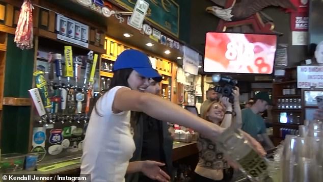 In the video, Jenner — who recently partied with Hailey Bieber — first headed to Tuscaloosa, Alabama, where she stopped by a local bar.