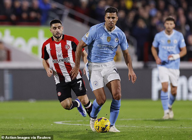 City's victory over Brentford on Monday evening saw Rodri make it an unbeaten calendar year